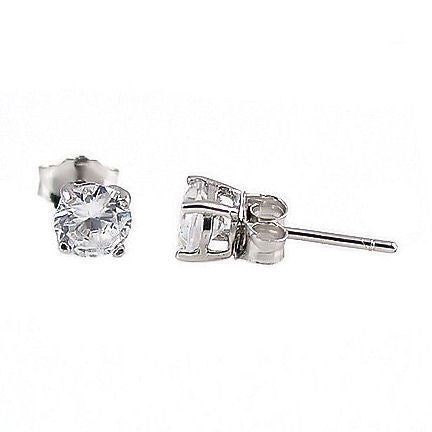 Jayden: 4mm, 0.50ct Brilliant Cut Simulated Diamond CZ Stud Earrings - 1000Jewels.com