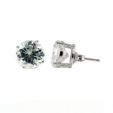 Hallie: 2.5ct Russian Ice Diamond CZ 7mm Cast Stud Earrings White Gold - 1000Jewels.com