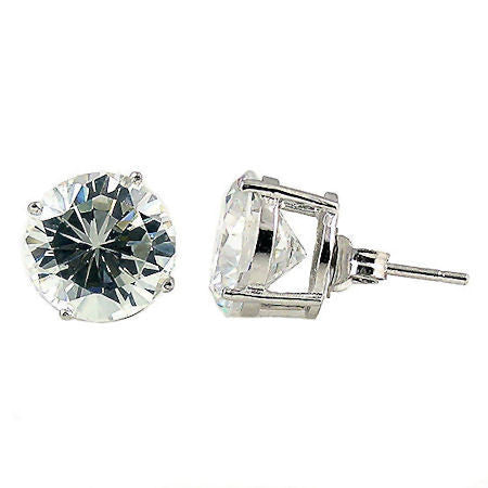 Jayden: 8mm, 4.0ct Brilliant Cut Simulated Diamond CZ Stud Earrings - 1000Jewels.com