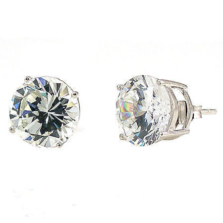 Jayden: 10mm, 8.0ct Brilliant Cut Simulated Diamond CZ Stud Earrings - 1000Jewels.com