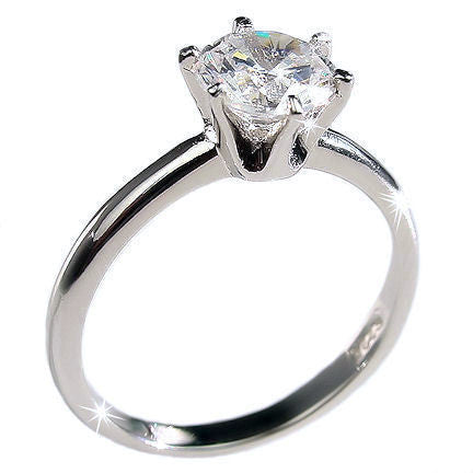 Marissa: Classic 1.25ct Ice on Fire CZ Solitaire Engagement Band Ring - 1000Jewels.com