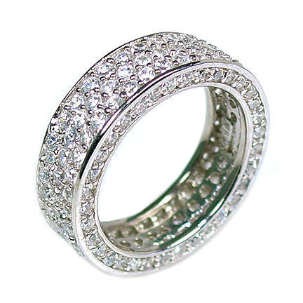 Jessi: 5.3ct 3 Row Russian Ice Simulated Diamond Eternity Band Ring - 1000Jewels.com