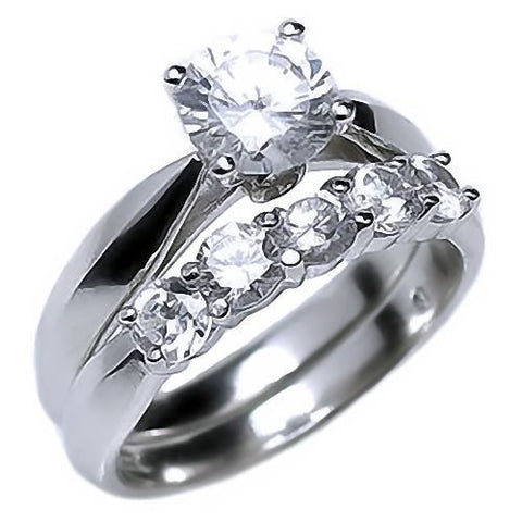 Arizona: 2.1ct Ice on Fire Russian CZ Womens Wedding Ring Set - 1000Jewels.com
