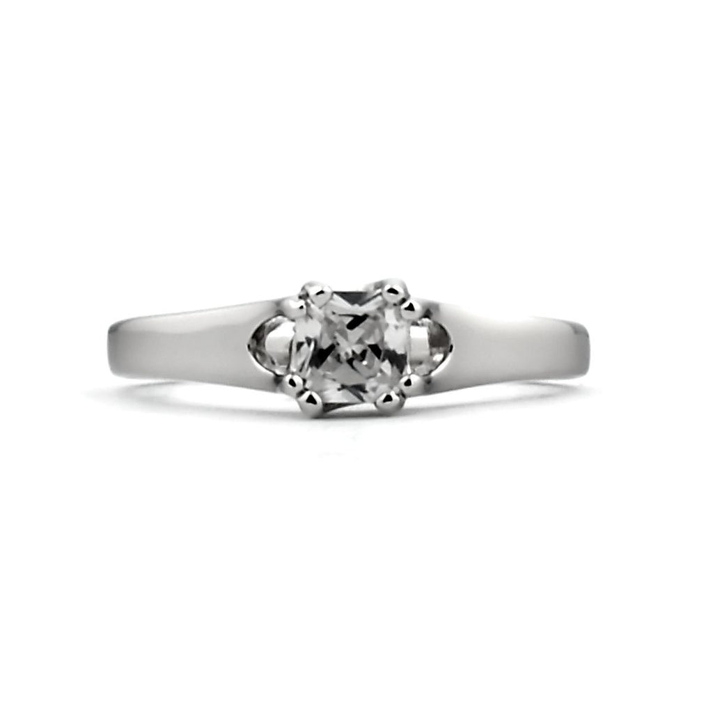 Lela: .55c Russian Ice Diamond CZ Double Prong Promise Engagement Ring - 1000Jewels.com