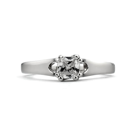 Lela: .55c Russian Ice Diamond CZ Double Prong Promise Engagement Ring - 1000Jewels.com