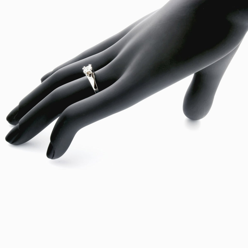 Lela: .55c Russian Ice Diamond CZ Double Prong Promise Engagement Ring - 1000Jewels.com