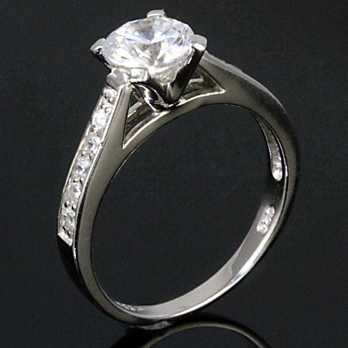 Kyra: 1.55ct Ice on Fire Russian CZ Bridal Engagement Band Ring - 1000Jewels.com