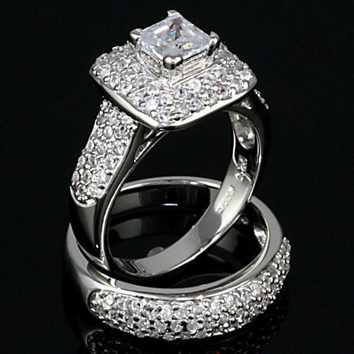 Adriannis: Russian Ice on Fire Simulated Diamond Wedding Ring Set - 1000Jewels.com