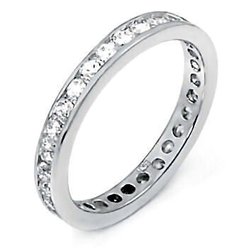 Kristen: Stackable Brilliant Cut Russian Ice CZ Eternity Band Ring - 1000Jewels.com