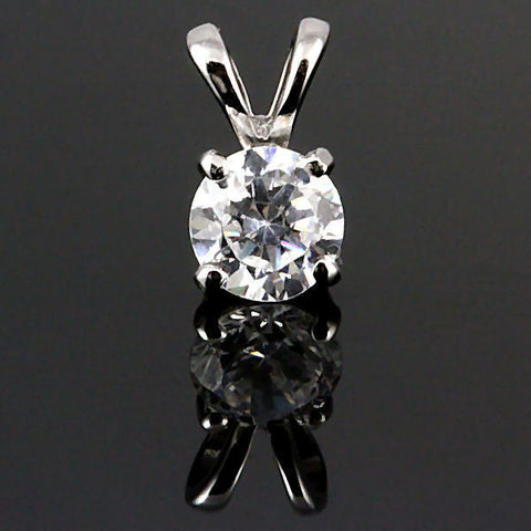 Jasmine: 5mm Russian Ice Diamond CZ 0.5ct Solitaire Pendant 925 Silver - 1000Jewels.com