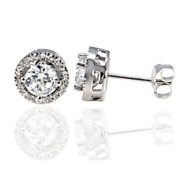 Kristina: 6mm Russian Ice CZ Studs with Removable Halo Earring Jacket - 1000Jewels.com