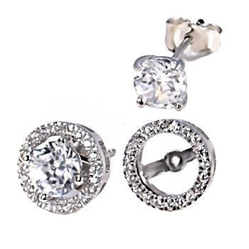 Kristina: 10mm Halo Jacket Basket Stud Earrings and Pendant