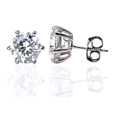 Kaylie: 7mm Russian Ice on Fire CZ 6 Prong Cast Basket Stud Earrings - 1000Jewels.com