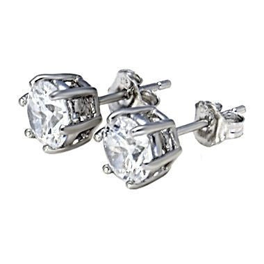 Kaylie: 7mm Russian Ice on Fire CZ 6 Prong Cast Basket Stud Earrings - 1000Jewels.com