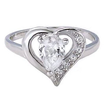 Karina: Heart Shaped Russian Ice Diamond CZ Promise Friendship Ring - 1000Jewels.com