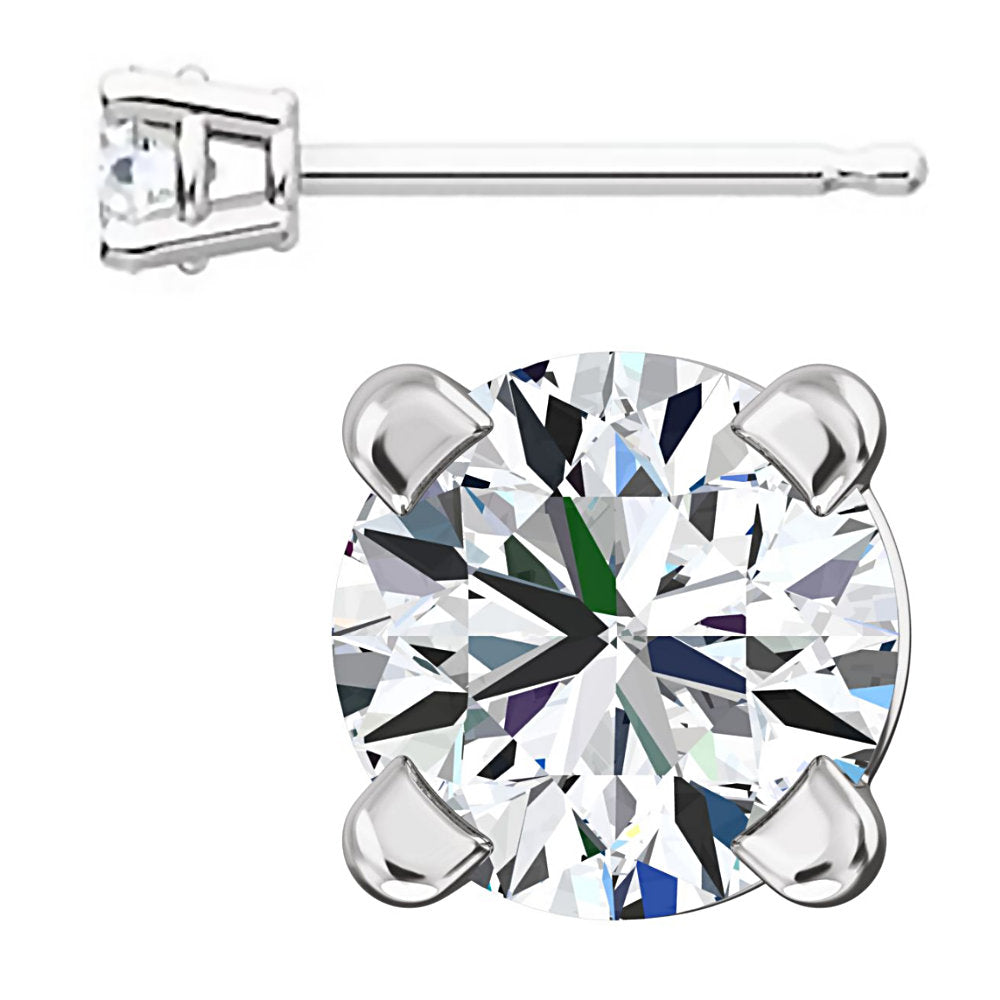 Jayden: 3mm, 0.20ct Brilliant Cut Simulated Diamond CZ Stud Earrings - 1000Jewels.com