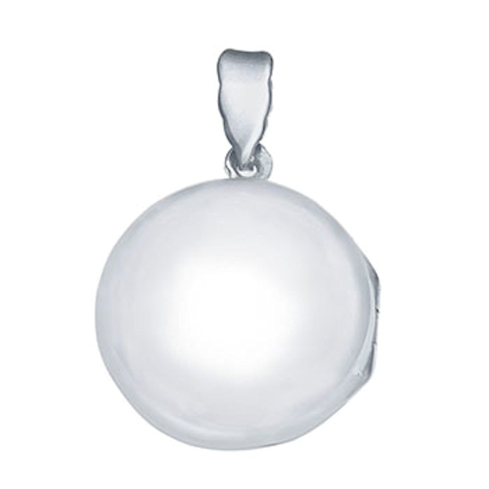 Engraveable Classic Round Locket Pendant 925 Sterling Silver - 1000Jewels.com