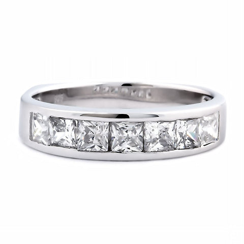 Tallia B: Stackable Russian Ice CZ Semi Eternity Wedding Band Ring - 1000Jewels.com