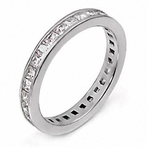 Kenda: Stackable 1.60ct Russian Ice CZ Princess Cut Eternity Band Ring - 1000Jewels.com