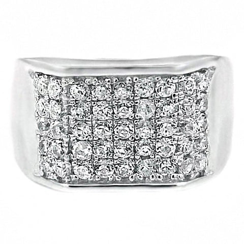 Womens 925 Sterling 1.35ct Russian Ice on Fire CZ 5-Row Pave Band Ring - 1000Jewels.com