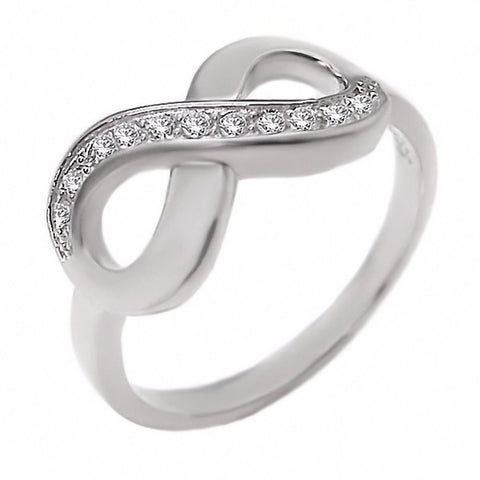 Ophira: 0.165ct Russian Ice CZ Infinity Symbol Promise Ring 925 Silver - 1000Jewels.com
