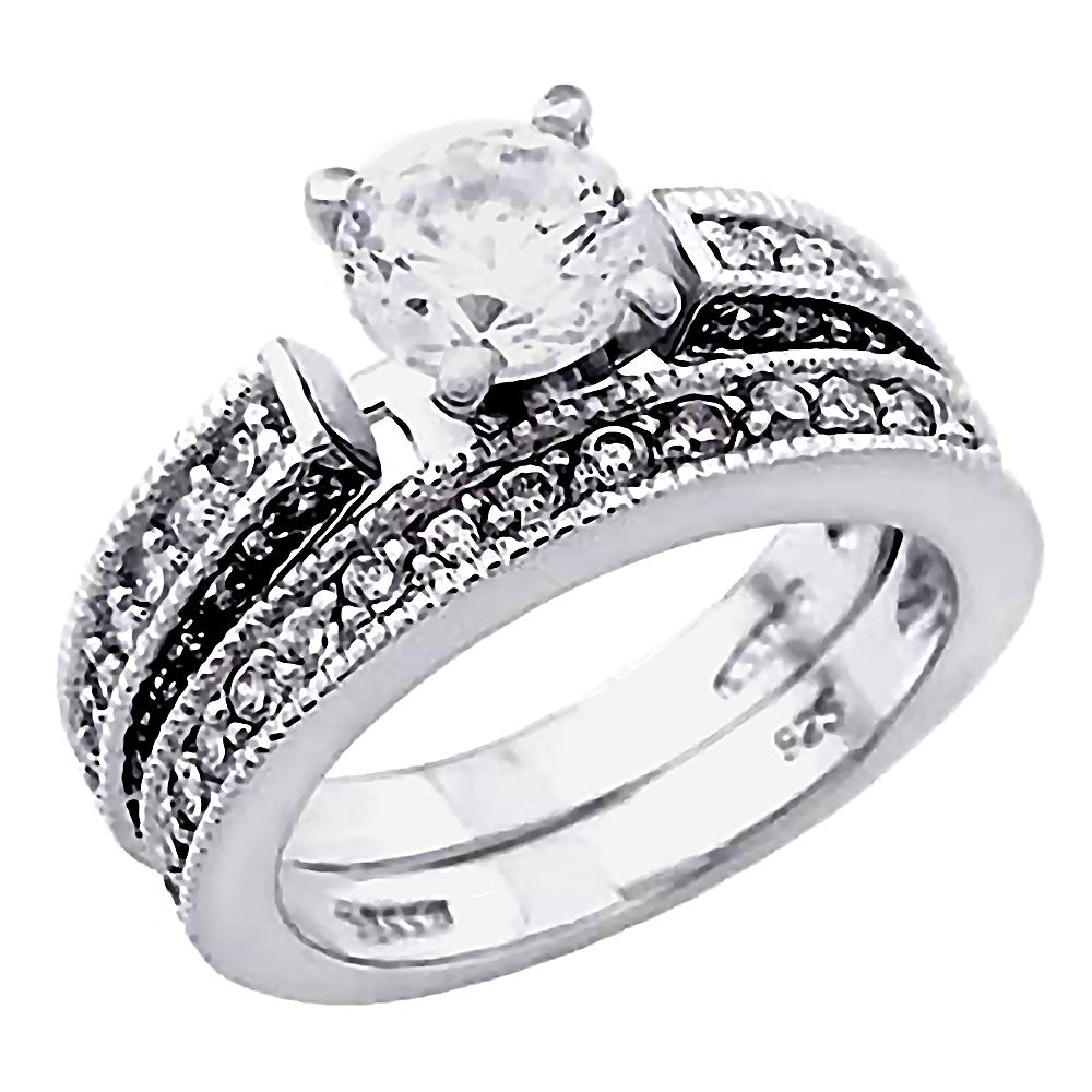 Deanna: 2.4ct Russian Ice on Fire Diamond CZ Bridal Wedding Ring Set - 1000Jewels.com