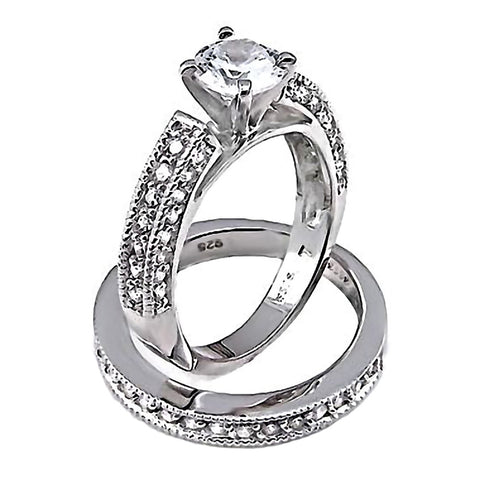 Deanna: 2.4ct Russian Ice on Fire Diamond CZ Bridal Wedding Ring Set - 1000Jewels.com