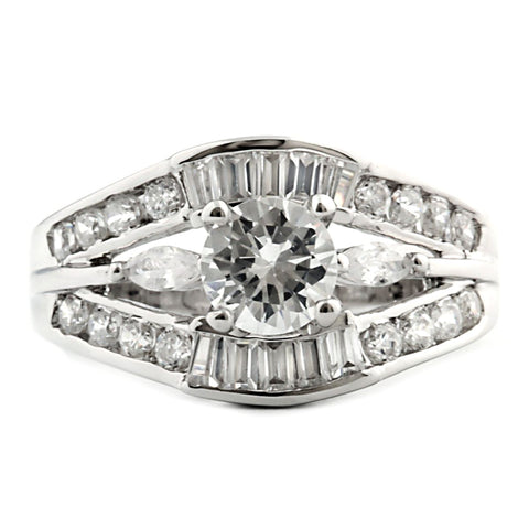 Nicole: 2.39ct Russian Ice Simulated Diamond 3 in 1 Wedding Ring Set - 1000Jewels.com