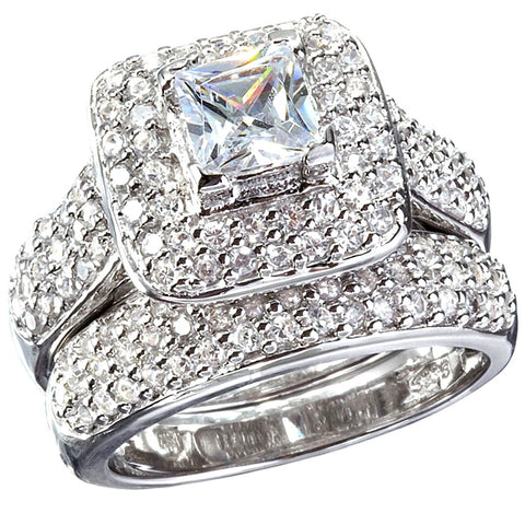 Adriannis: Russian Ice on Fire Simulated Diamond Wedding Ring Set - 1000Jewels.com