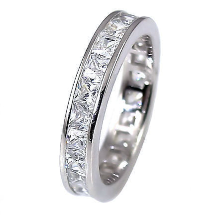 Princess Delia: 3.85ct Russian Ice CZ Princess Cut Eternity Band Ring - 1000Jewels.com