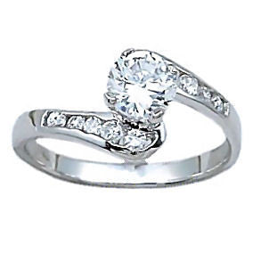 Terri: 1.1ct Ice on Fire CZ Bypass Engagement Promise Ring - 1000Jewels.com