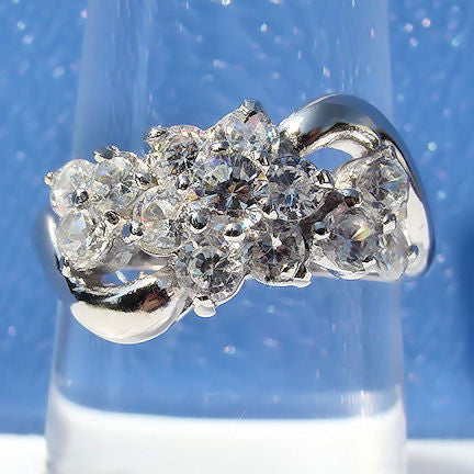 Vidonia: 1.4ct Russian Ice CZ Waterfall Cluster Bypass Ring - 1000Jewels.com