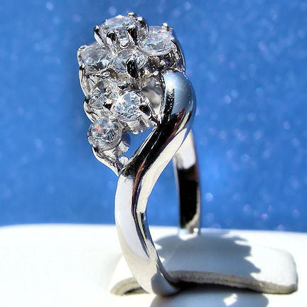 Vidonia: 1.4ct Russian Ice CZ Waterfall Cluster Bypass Ring - 1000Jewels.com