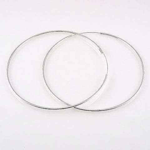 CH20-110 X-Large 110mm, 4.3 inch 925 Silver Continuous Hoop Earrings - 1000Jewels.com