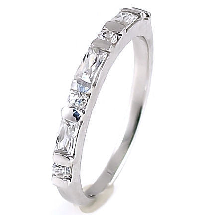 Loretta: 0.72ct Russian Ice on Fire CZ Stackable Band Ring 925 Silver - 1000Jewels.com