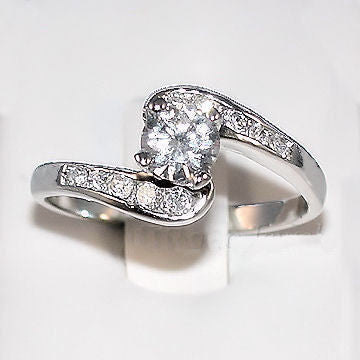 Terri: 1.1ct Ice on Fire CZ Bypass Engagement Promise Ring - 1000Jewels.com