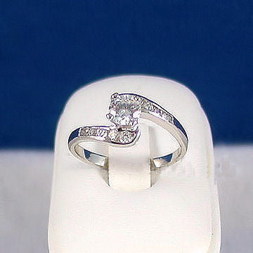 Terri: 1.1ct Ice on Fire CZ Bypass Engagement Promise Ring - 1000Jewels.com