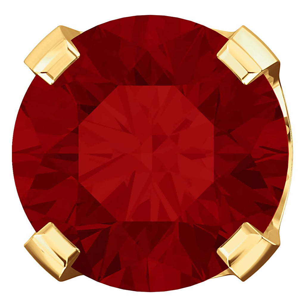 Trustmark Created Red Ruby 4-Prong Stud Earrings 14K Yellow Gold - 1000Jewels.com