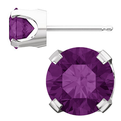 Trustmark Created Alexandrite Stud Earrings 14K White Gold - 1000Jewels.com