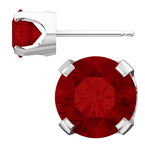 Trustmark Created Red Ruby 4-Prong Stud Earrings 14K White Gold - 1000Jewels.com