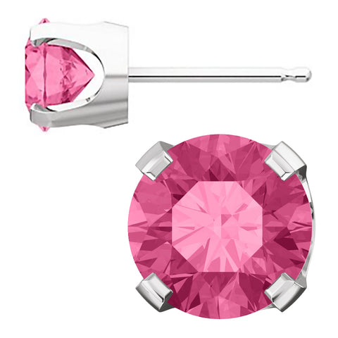 Simulated Tourmaline 4-Prong Stud Earrings 14K White Gold - 1000Jewels.com