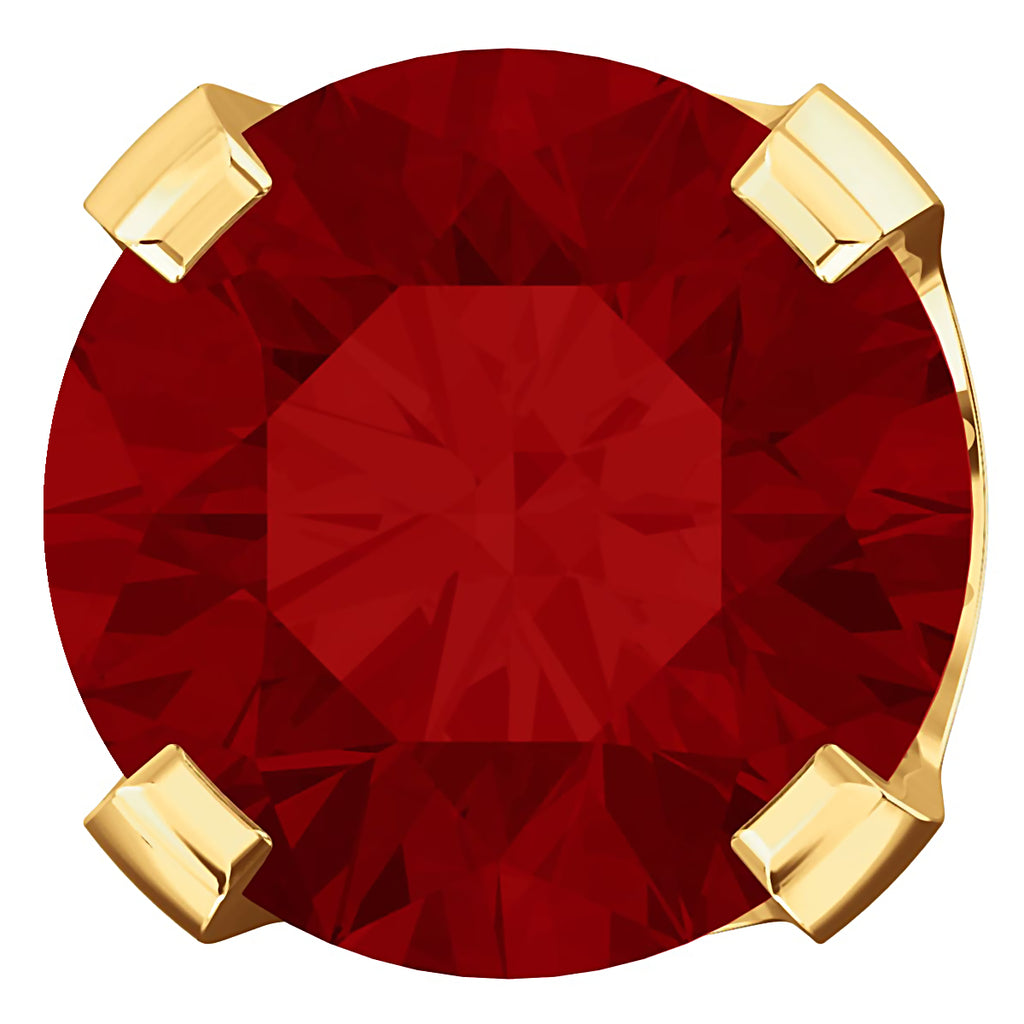 Natural Garnet 4-Prong Screw Back Stud Earrings 14K Yellow Gold - 1000Jewels.com