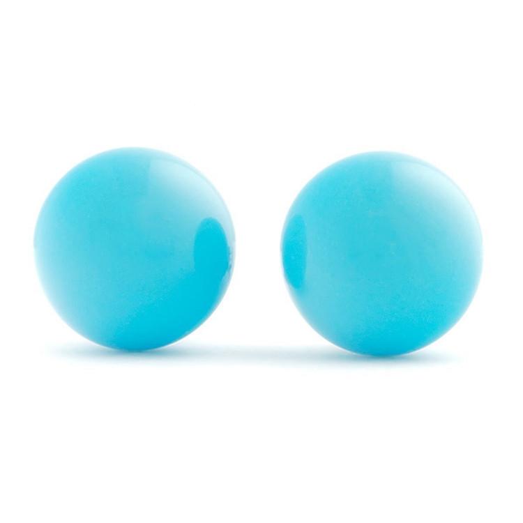 10mm Sleeping Beauty Turquoise Ball Stud Earrings 14-20 Gold Filled - 1000Jewels.com