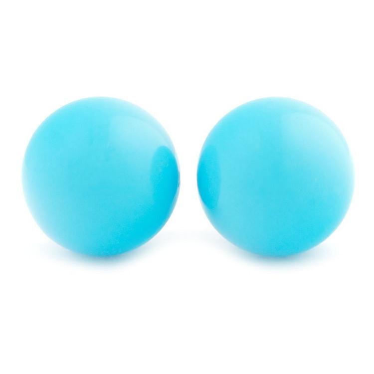 12mm Sleeping Beauty Turquoise Ball Stud Earrings 14-20 Gold Filled - 1000Jewels.com