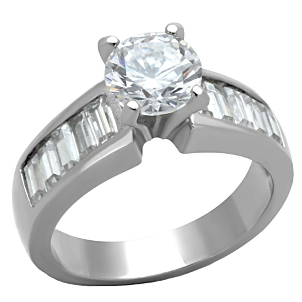 Priscella: 3.25ct Russian IOF CZ Solitaire & accents Engagement Ring - 1000Jewels.com
