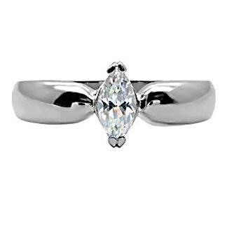 Bambi: 0.50ct Russian Ice Simulated Diamond CZ Promise Ring 316 Steel - 1000Jewels.com