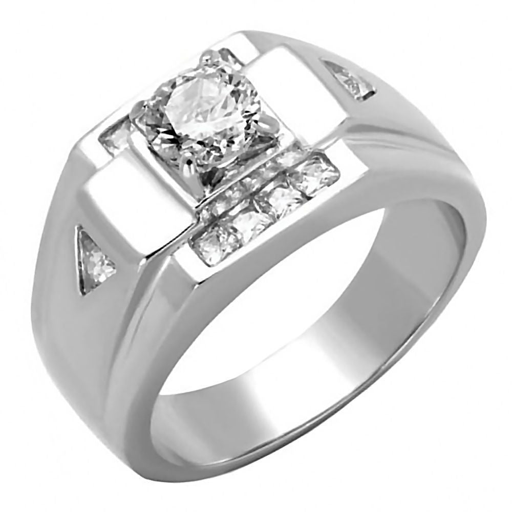 Foster: Mens 1.65ct Russian Ice on Fire CZ Solitaire Design Ring - 1000Jewels.com