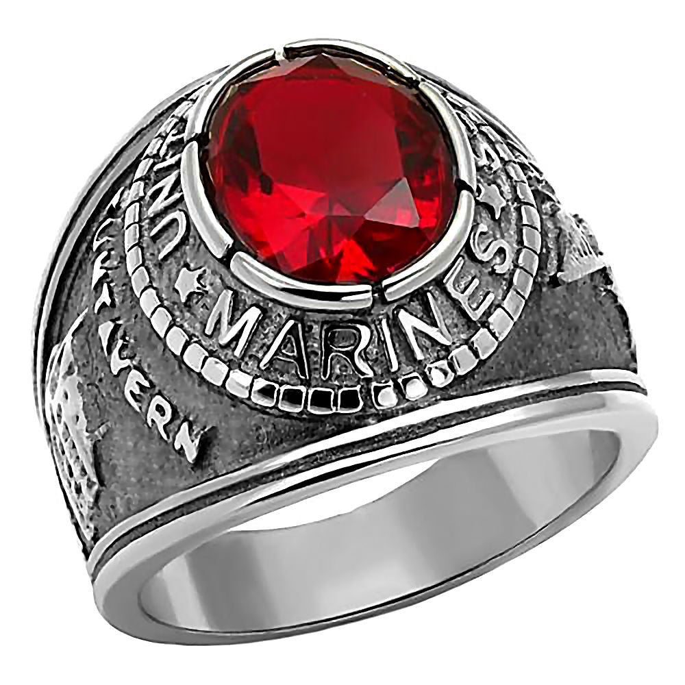 Marines: Mens US Marine Corps 316L Steel Ring Gift Tun Tavern Iwo Jima - 1000Jewels.com