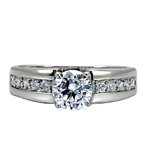 Danara: Classic Stainless Steel Russian Ice Diamond CZ Engagement Ring - 1000Jewels.com
