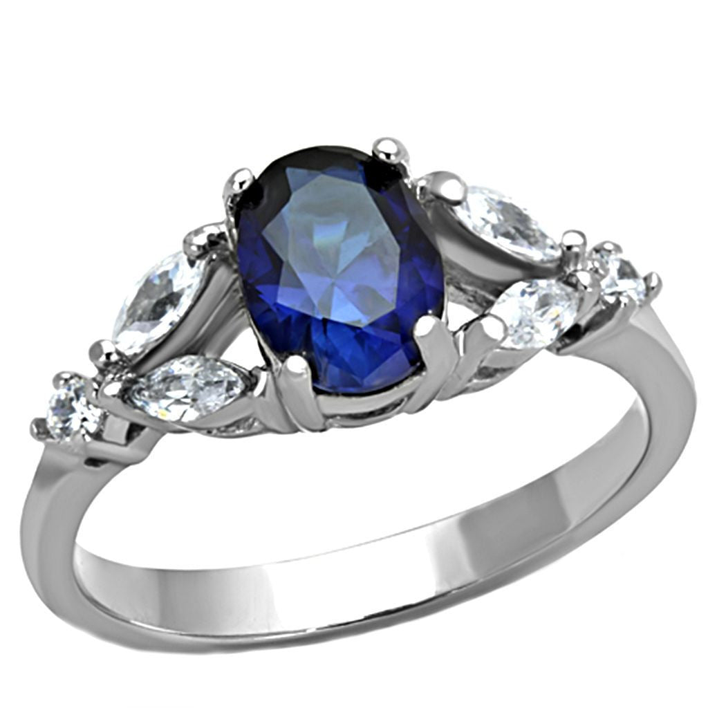 Twilight: 1.96ct Sapphire Crystal Split Band Engagement Ring 316 Steel - 1000Jewels.com